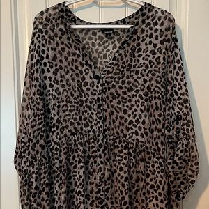 Torrid LEXIE - LEOPARD CHIFFON TUNIC (Hi-Lo)